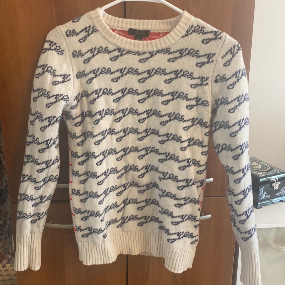 Wool “yes/no” JCrew sweater